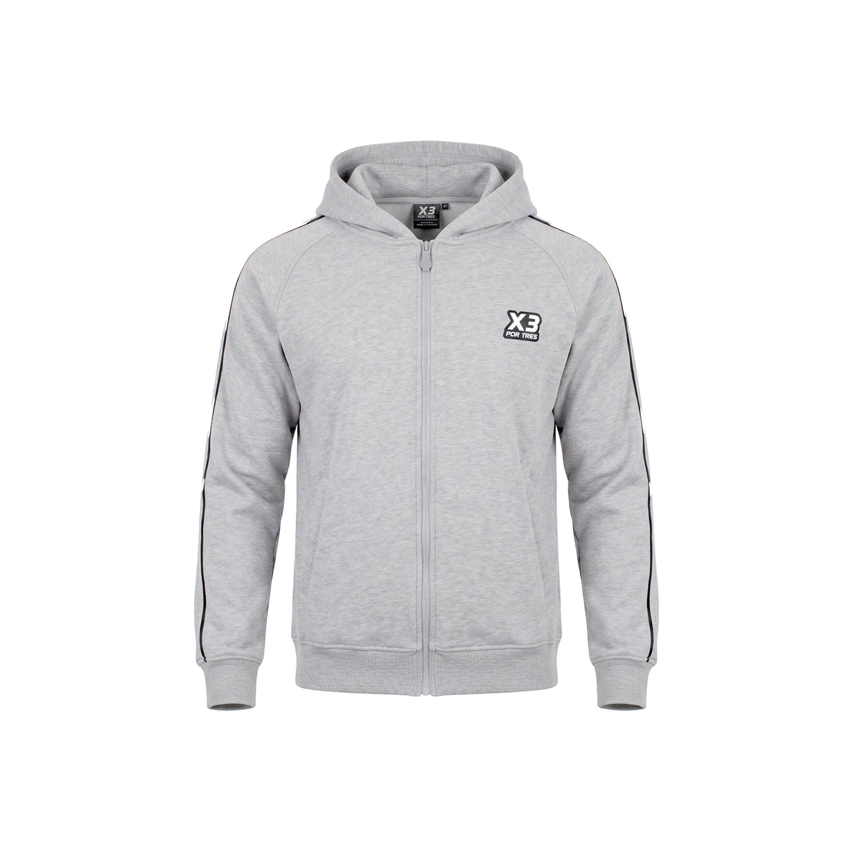 NEVADA Grigio - Felpa full zip in cotone caldo