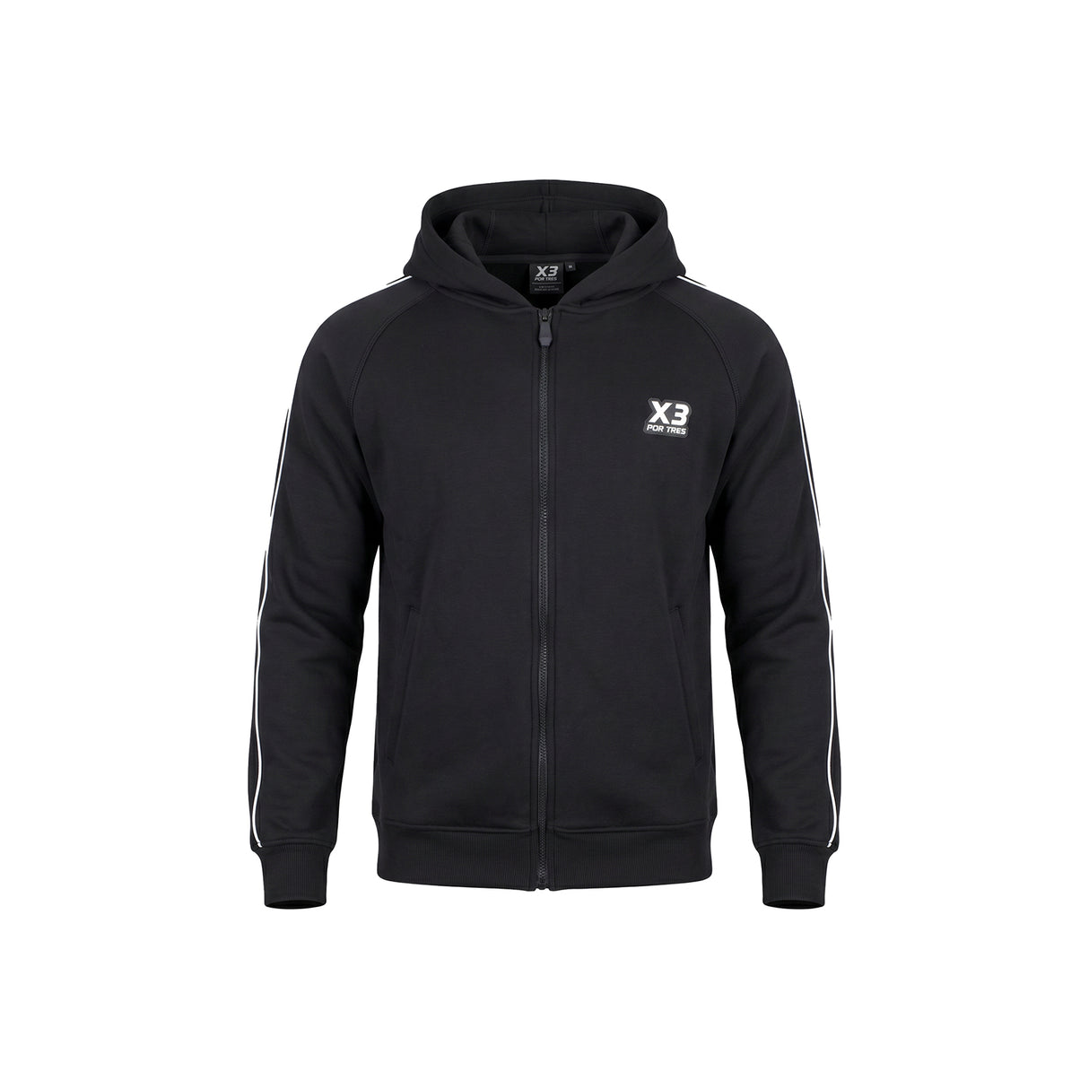 NEVADA Nero - Felpa full zip in cotone caldo
