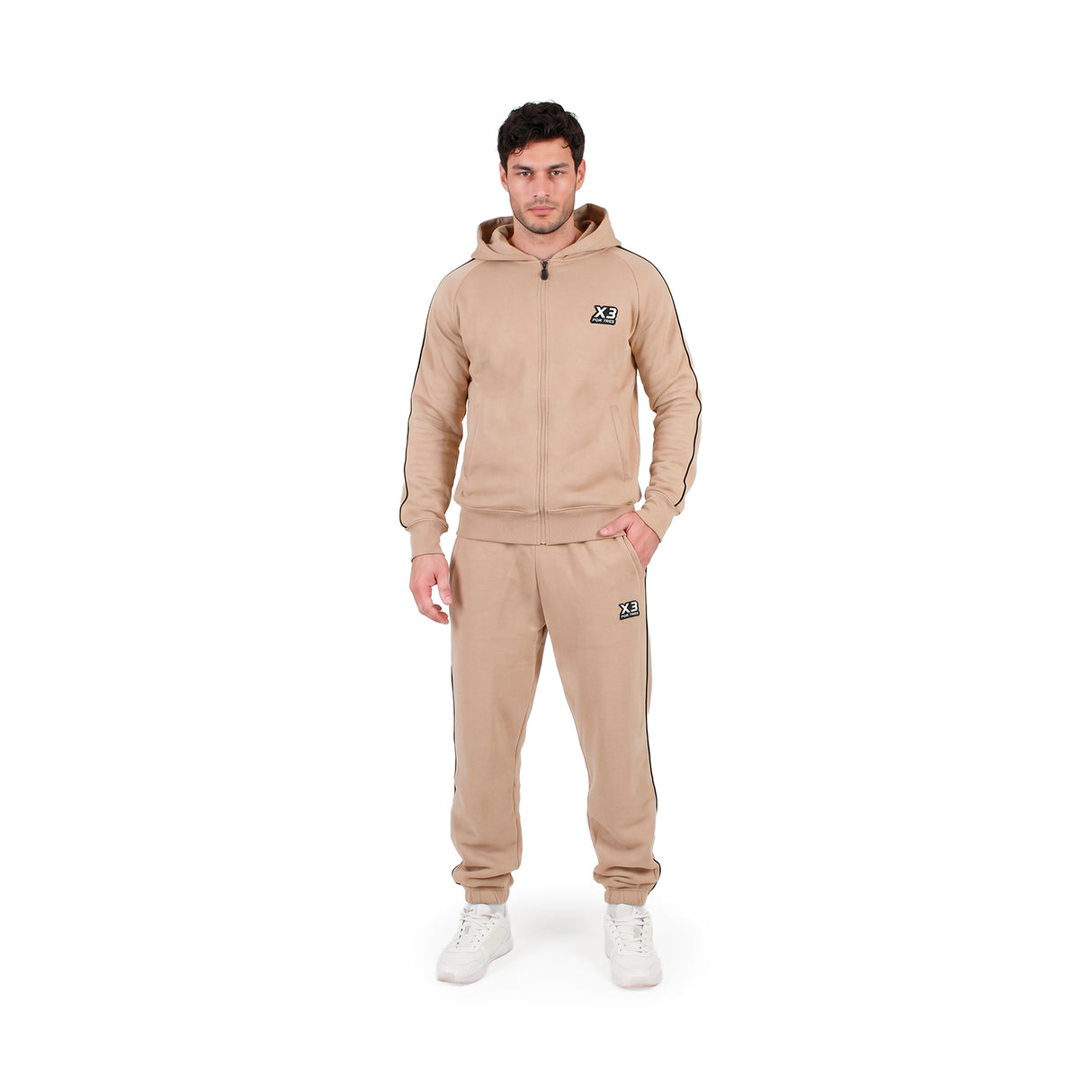 NEVADA Sabbia - Felpa full zip in cotone caldo