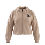 ONTARIO Beige Felpa crop donna con cappuccio