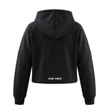 ONTARIO Nero Felpa crop donna con cappuccio