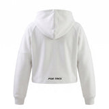 ONTARIO Off-White Felpa crop donna con cappuccio