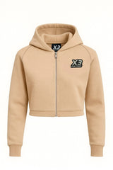 Felpa crop donna Ontario con cappuccio