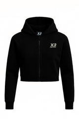 Felpa crop donna Ontario con cappuccio