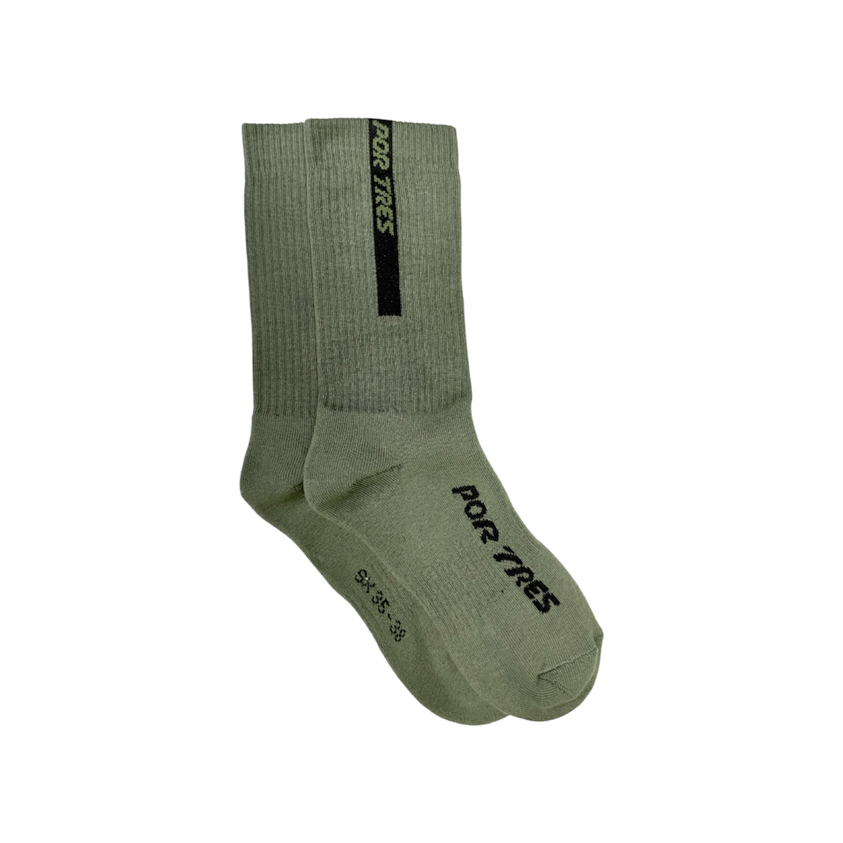 Calze lunghe Verdi con Logo Nero 100% Cotone