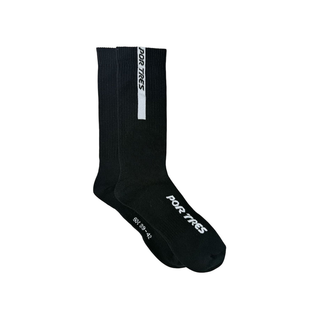 Calze lunghe Nere con Logo Bianco 100% Cotone