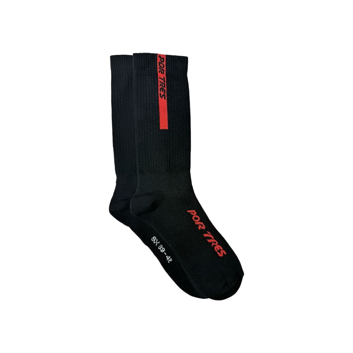 Calze lunghe Nere con Logo Rosso 100% Cotone