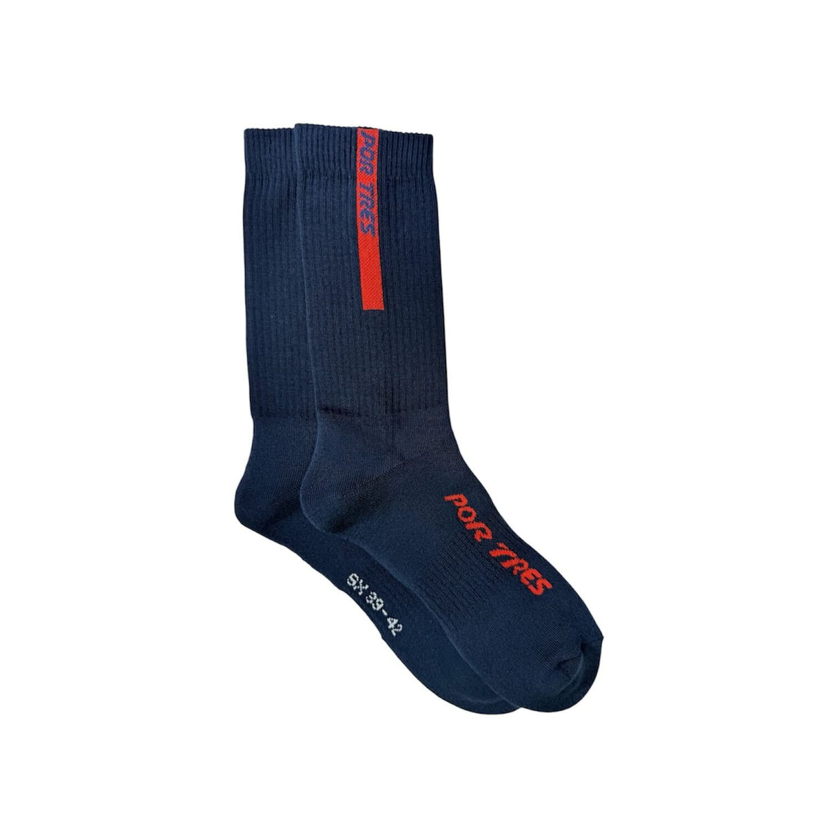 Calze lunghe Blu con Logo Rosso 100% Cotone