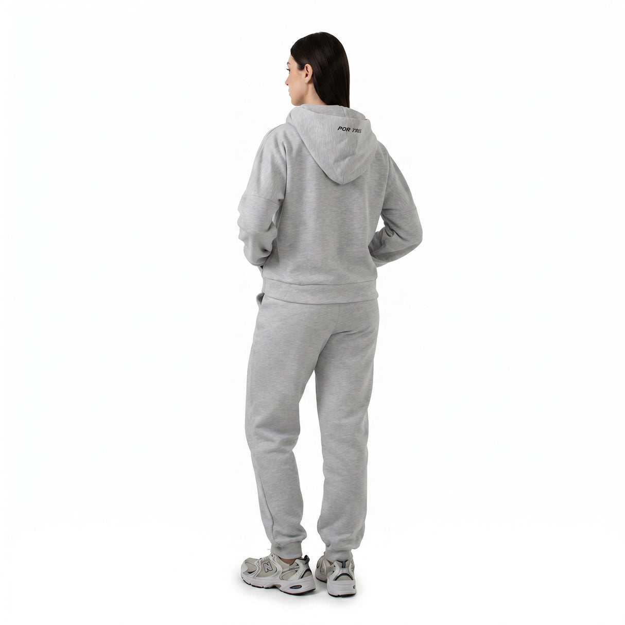 QUEBEC Grigio - Felpa donna cappuccio e zip