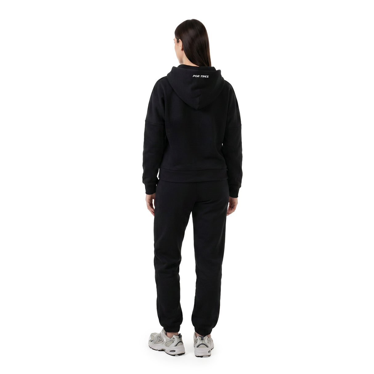 QUEBEC Nero - Felpa donna cappuccio e zip