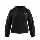 QUEBEC Nero - Felpa donna cappuccio e zip