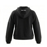 QUEBEC Nero - Felpa donna cappuccio e zip