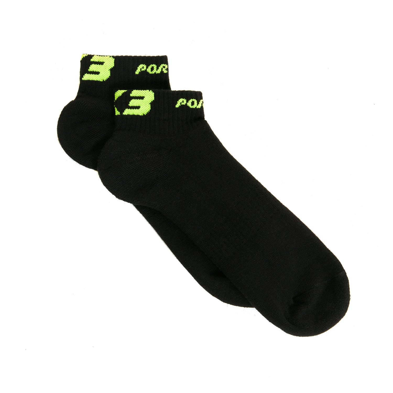 Calze corte Nere con logo Fluo