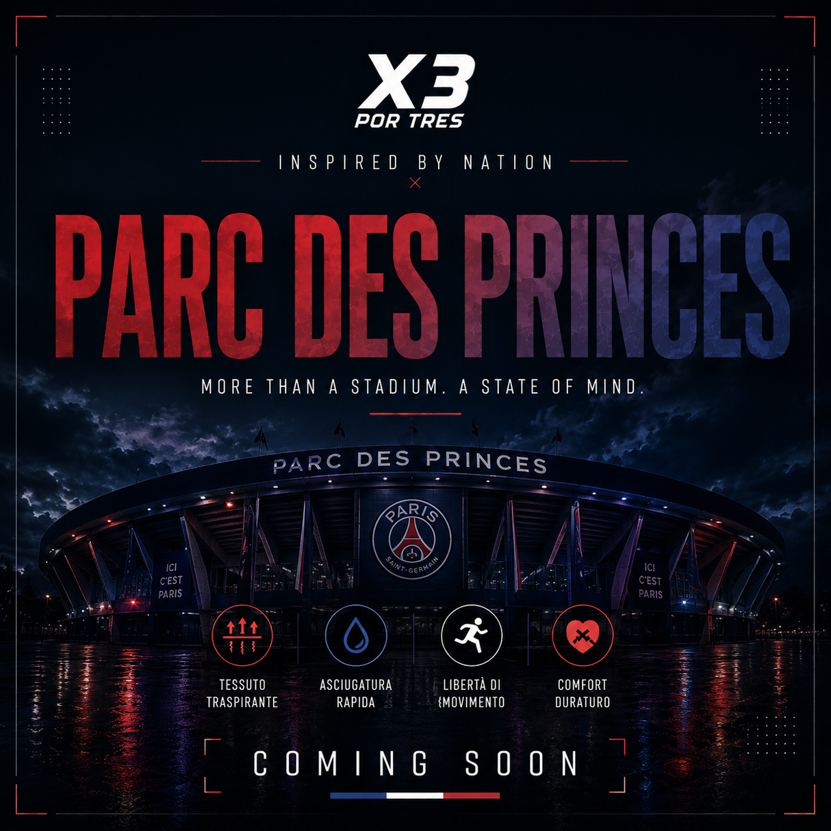 PARC DES PRINCES T-shirt Calcio Blu