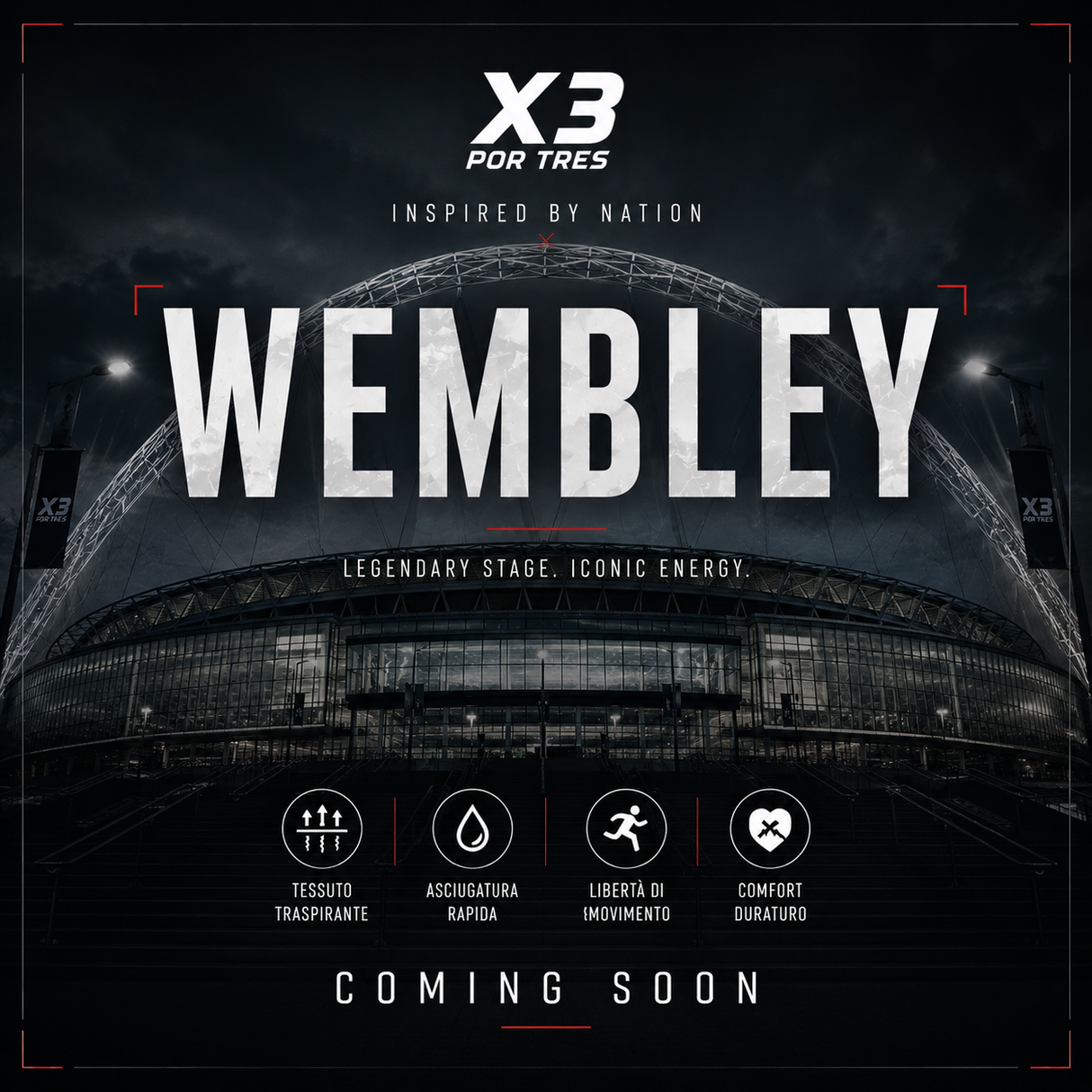 WEMBLEY T-shirt Calcio Bianco