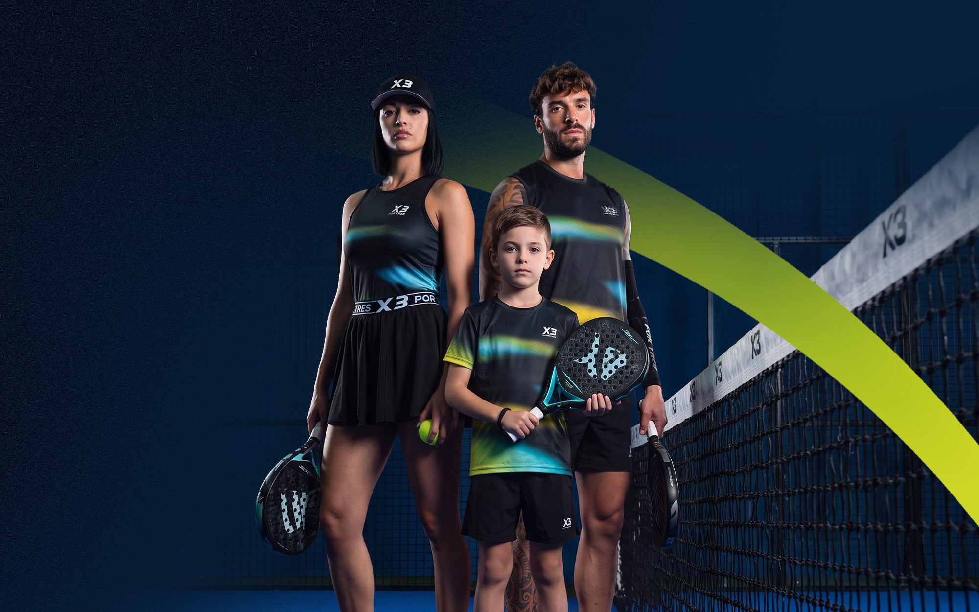 Uomo, donna e kids: una squadra in campo con X3